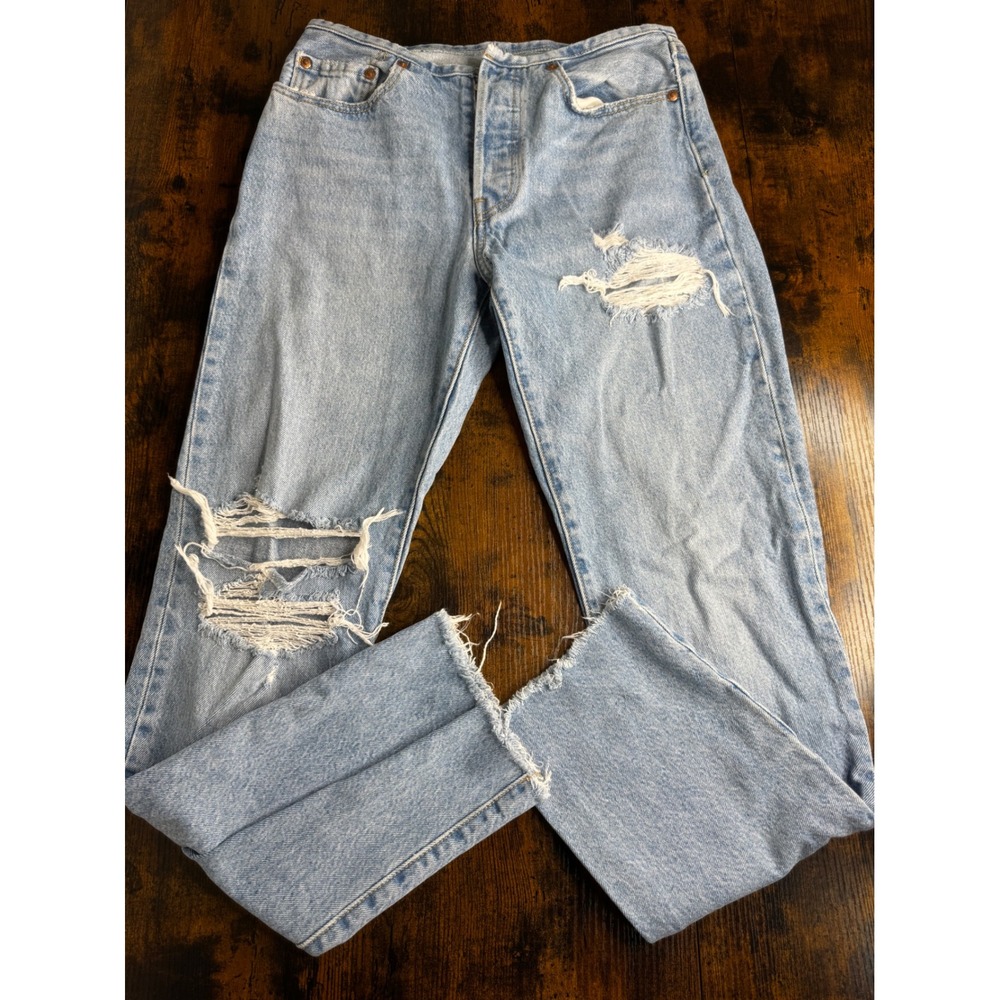 Levis 501 Premium Original No Waist Vintage Y2K rareFit Distressed Jeans W26 L30